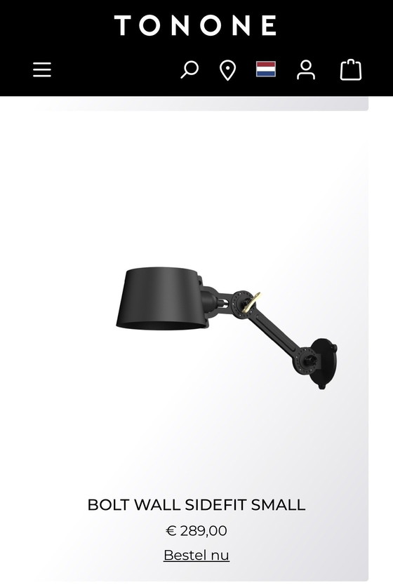 Image 1 of 2x Tonone bolt wall sidefit mini smokey black