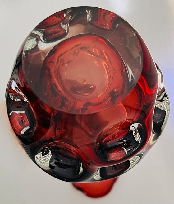 Image 1 of Retro sueco- Börne augustsson- Jarrón con huella digital - alto- rojo