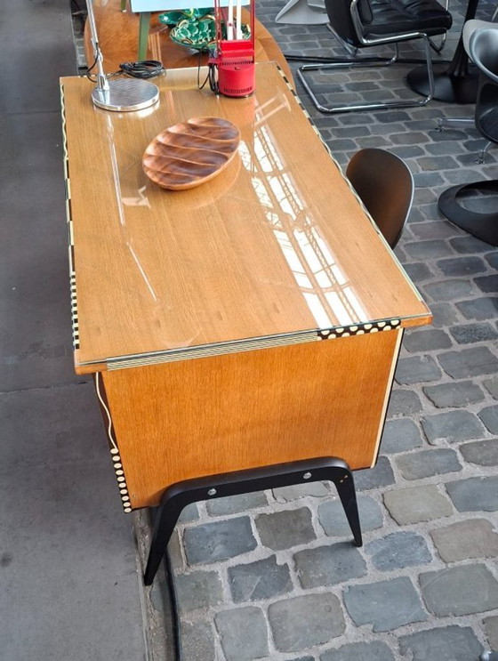Image 1 of Beautiful vintage low oak desk