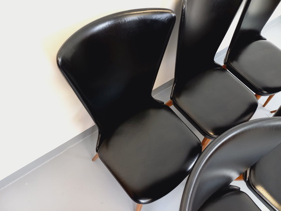 Image 1 of Set di 6 sedie vintage Baumann Essor in legno di faggio e skai degli anni '60