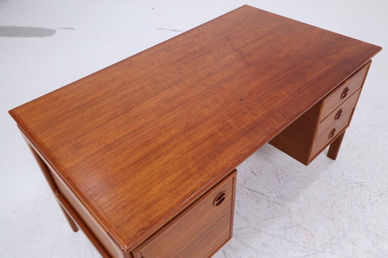 Image 1 of Vintage Teak Desk by Arne Vodder for GV Møbler | Mid - Century Drawers Work Desk Free Table Retro Design #06-38