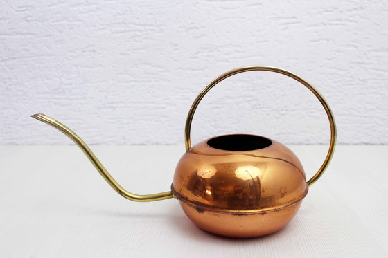 Image 1 of Brass and Copper Watering Can, France 1960