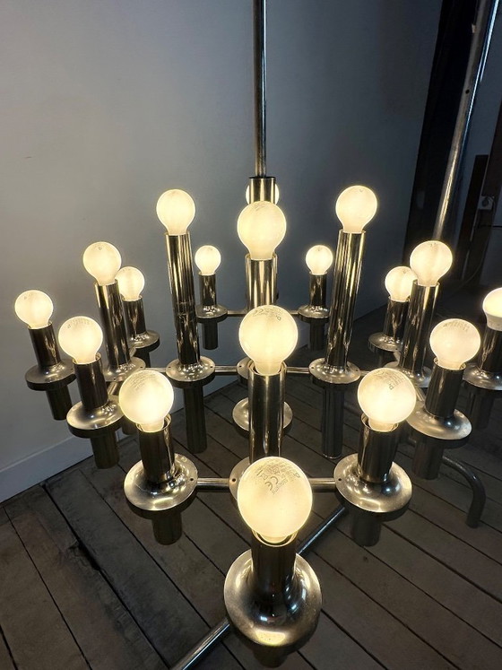 Image 1 of Lustre Gaetano Sciolari 24 Feux Design Italien 1970'S