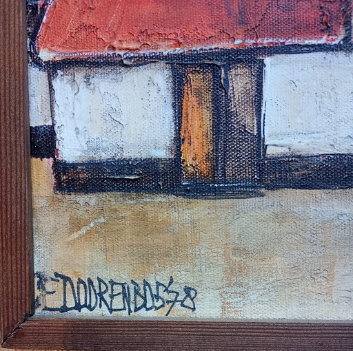 Sunny Little Painting Eddy Doorenbos: West Flemish Village – schilderijen tekeningen, Canvas (photo 2 of 5)