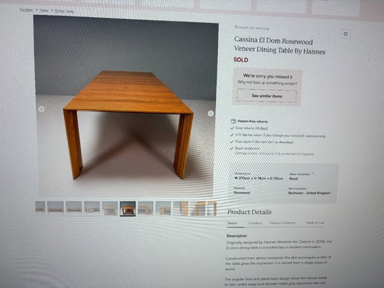 Cassina 370 El Dom Eettafel – Wood (photo 8 of 8)