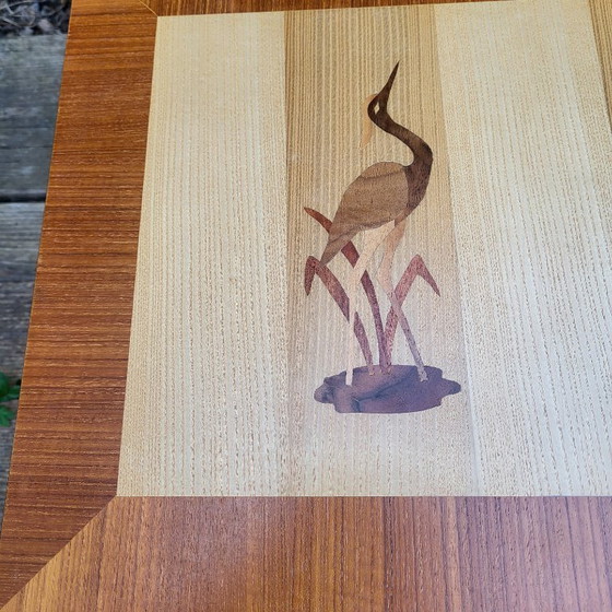 Image 1 of Vintage bijzettafel met vogelmotief, jaren 60-70