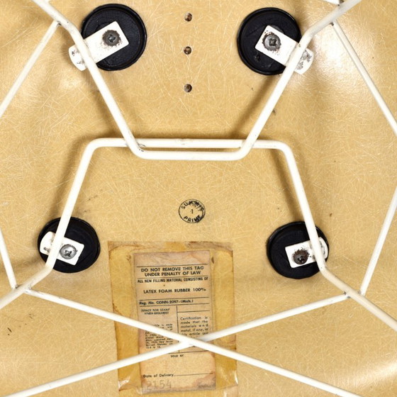 Image 1 of Pair of Eames for Herman Miller LAR Shell Chairs with Yellow Naugahyde Pads