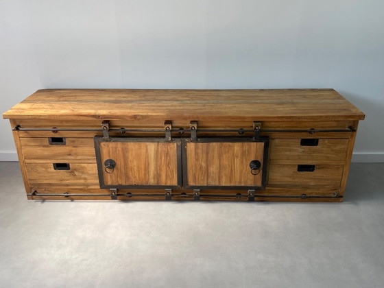 Image 1 of Industrial recycled wood TV cabinet 203 cm