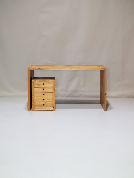 Ate van Apeldoorn desk with drawer unit pine 70s