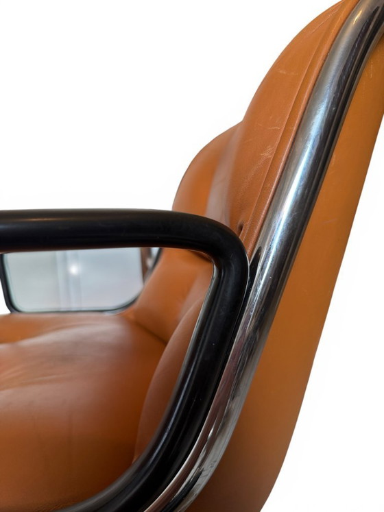 Image 1 of Pair of Knoll Pollock Armchairs - Vintage Camel Leather