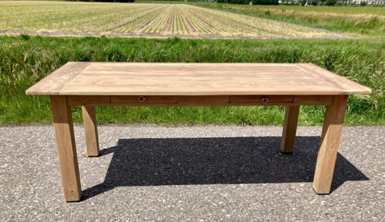 Image 1 of Robuuste zware teakhouten tuintafel 200x95