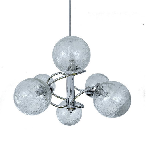 Lampadario vintage in vetro a bolle in stile spaziale