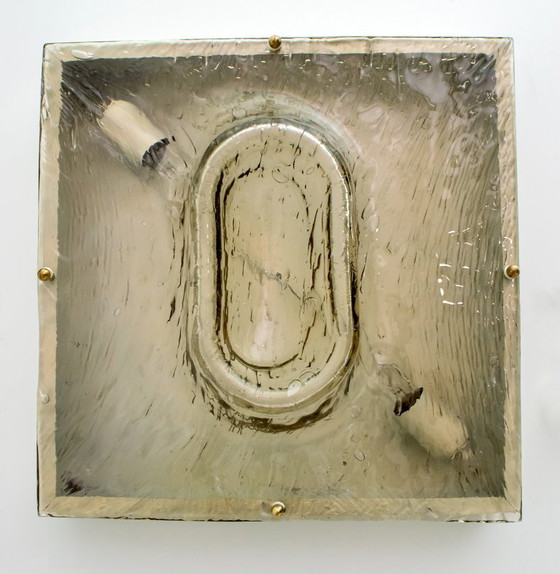 Image 1 of Vier Toni Zuccheri Mid Century Moderne Murano glazen wandlampen voor Venini, 1960