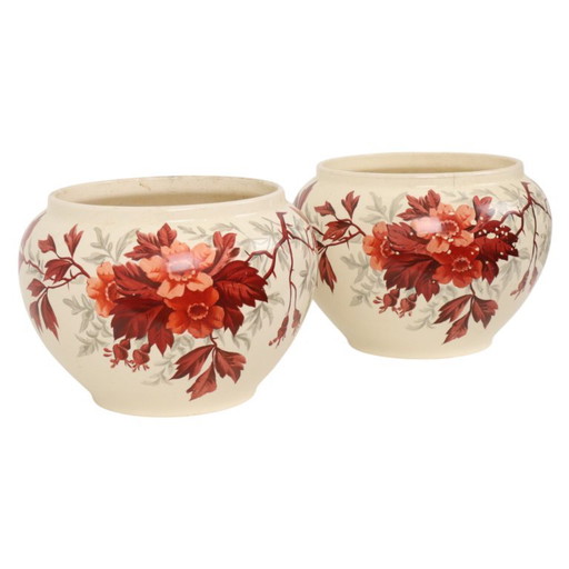 Große antike Blumentöpfe, Übertöpfe, Blumendekoration – vazen, Ceramic, Vintage