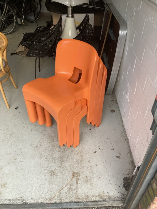 4x Joe Colombo Universale chaises