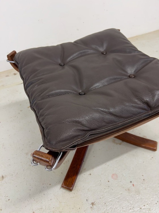 Image 1 of Midcentury Falcon voetenbankje van Sigurd Ressel voor Vatne Møbler, Noorwegen, jaren 70.