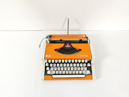 Machine à écrire vintage Orange / Orange UNIS tbm de Luxe t 1970's /