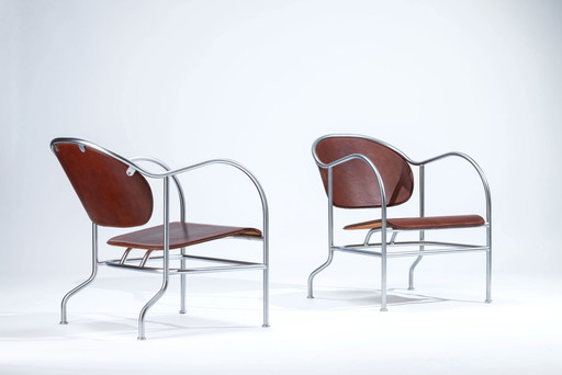 Juego de sillones de cuero de Mats Theselius