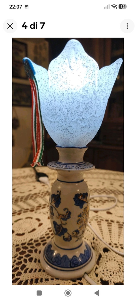 Table Lamp – Venetian Lagoon, Glass, Porcelain (photo 4 of 7)