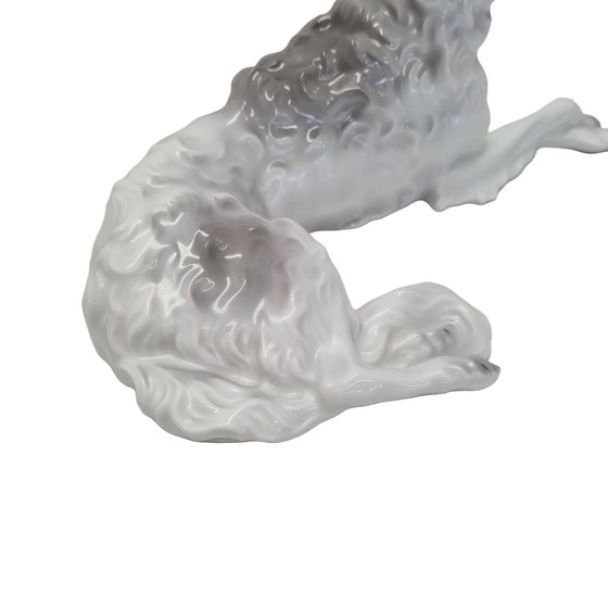 Image 1 of Art Deco porcelain Barzoi statue Schlaggenwald