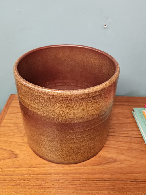 Vintage Ceramic Flowerpot Brown Small Flowerpot