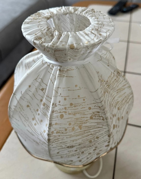 2 Retro Vintage Bedside Lamps, White, 70s/80s, Midcentury, Gold – DDR - Ostdeutschland, Table lamps, Metal (photo 3 of 5)
