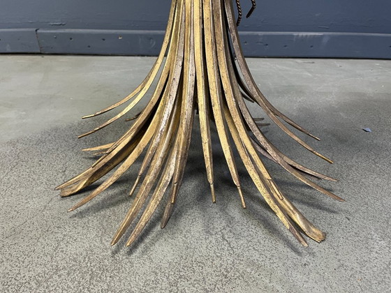 Image 1 of Vintage gilt metal sheaf of wheat coco chanel coffee table, 1960s