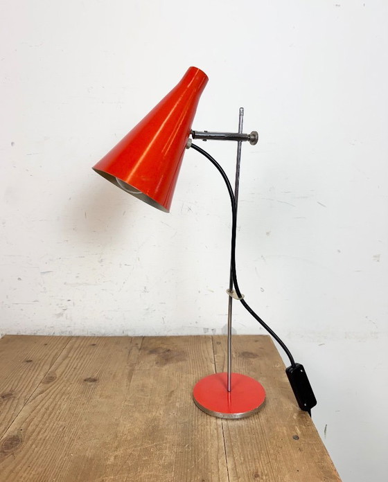 Image 1 of Vintage Red Table Lamp by Josef Hůrka for Lidokov, 1960s