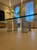 Mesa de centro de cristal
