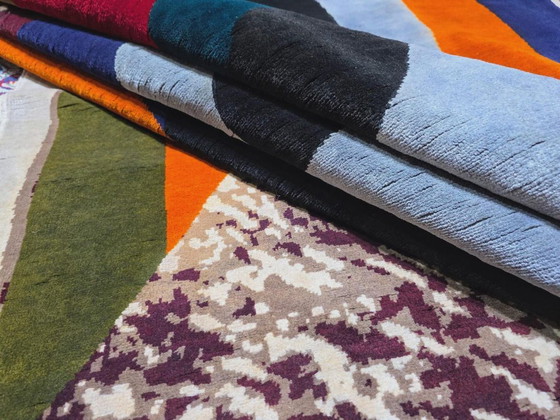 Alfombra Demi-Cercles de Sonia Delaunay – Lana de seda anudada a mano sobre algodón (200x300cm) – Wool (photo 7 of 10)
