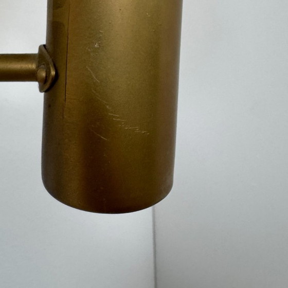 Image 1 of Pair of vintage double wall lights, Hans-Agne Jakobsson model V 149/2, brass and smoked glass, Sweden, 1970