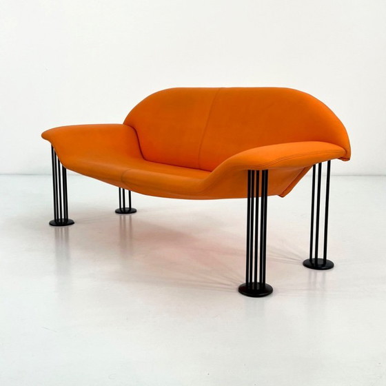 Image 1 of Orangefarbenes Sofa von Burkhard Vogtherr für Hain & Tohme, 1980er Jahre