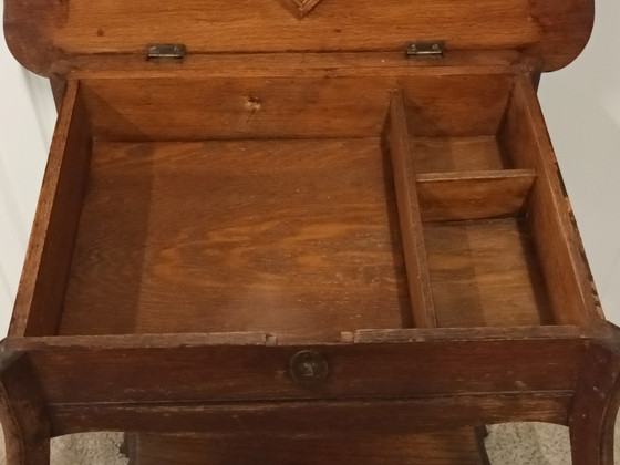 Antique Side table with storage compartment – Wood (photo 3 of 10)
