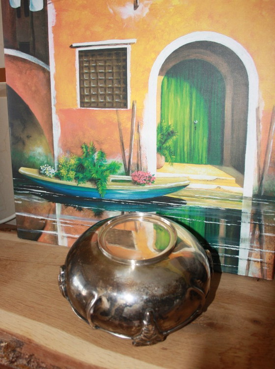 Image 1 of Antique silver-plated bowl in a shell design – Ø 17 cm