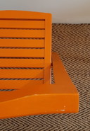 Vintage Ikea folding chairs World Cup Orange, Aldo Jacober style 1970s