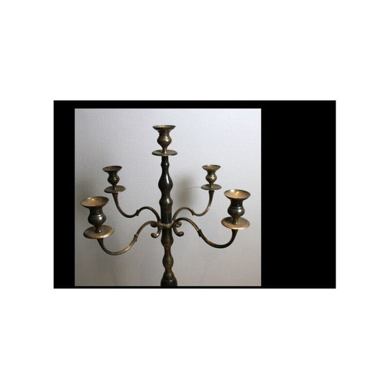 Image 1 of Vintage candelabra on foot in silver plated bronze