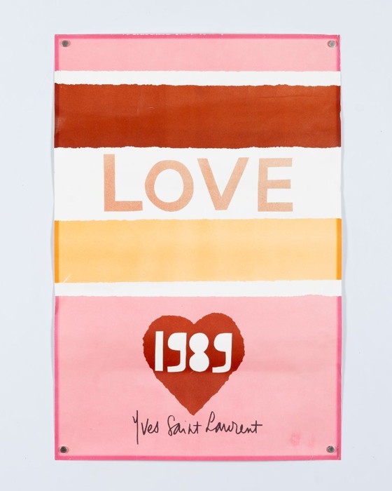 Image 1 of Yves Saint Laurent Love – 1989 – Poster artistico vintage originale di Yves Saint Laurent – ​​Pop Art – 64x43 cm
