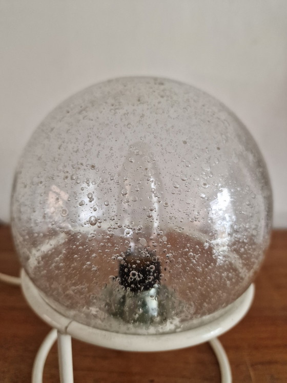 Space Age table lamp glass sphere spiral – Metal (photo 3 of 6)