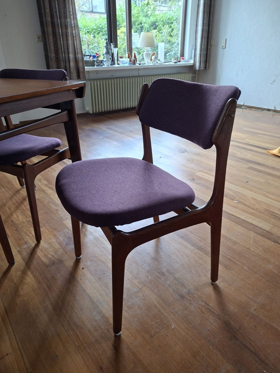 Set da pranzo in teak design danese (anni '60), Allungabile & marchio Danish Control, Legno, Marrone (foto 4 di 9)