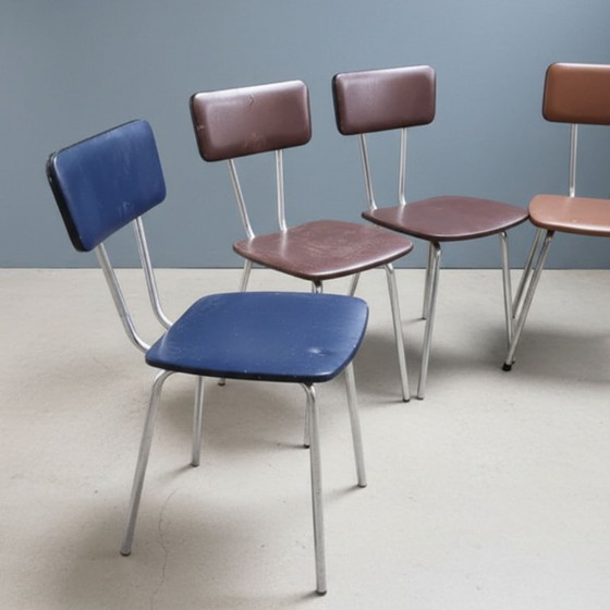Image 1 of Set of 6 Mid-Century Chrome Dining Chairs, Czechoslovakia, 1960s