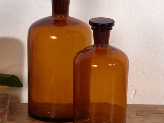 Antique apothecary bottles (c.1920). Set of 2 pieces #63 – Decorative Objects, Glass (photo 2 of 10)
