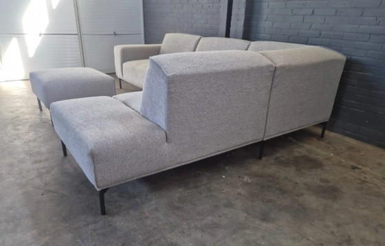 Canapé d'angle modulable Montel avec ottoman, textile gris, Canapés modulables, Métal, Modern (photo 6 sur 11)
