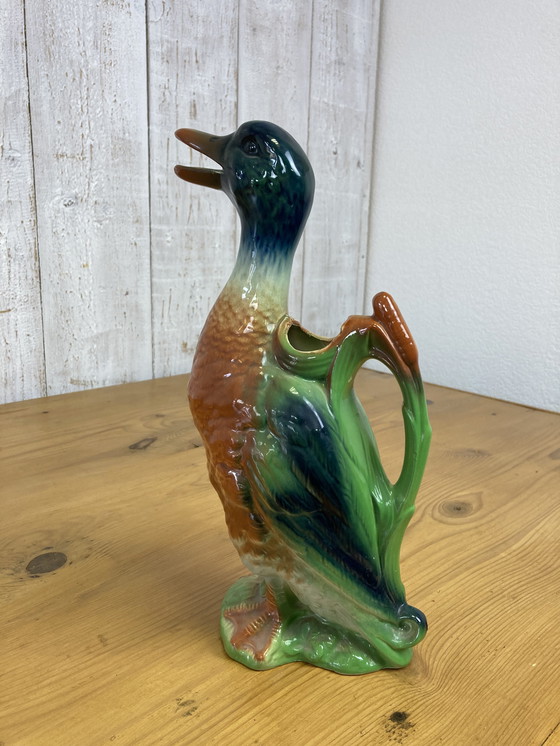Image 1 of Duck pitcher in barbotine