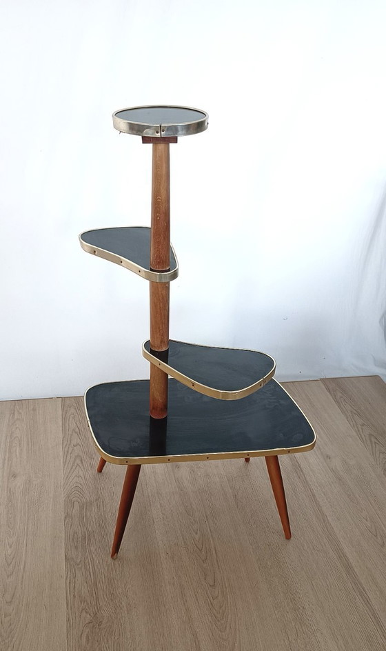 Image 1 of Fünfziger Jahre Pflanzentisch in Schwarz