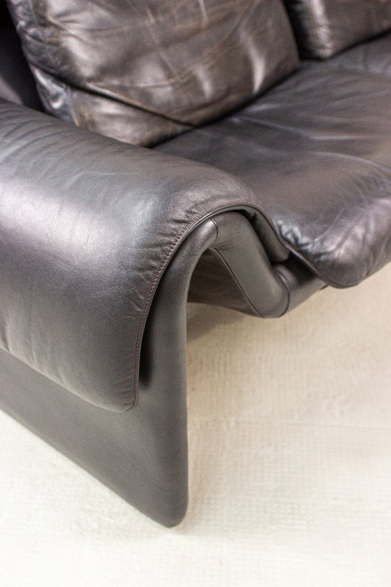 Image 1 of Vintage DeSede 2011 Sofa Two-Seater Couch Leather Mid Century 80s
