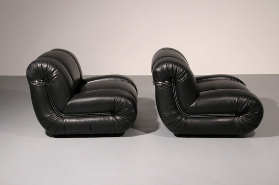 Image 1 of Mimo Padova Black Leader Modulaire Lounge chairs "Velasquez" - 1970