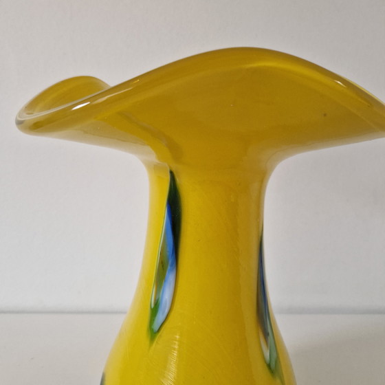 Image 1 of Goldan Talast Designvase, mundgeblasene Vase, gelbe Vase