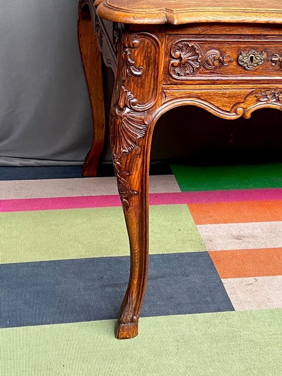 Kantoor in Luik, gebouwd in gebeeldhouwd eikenhout in Regency-stijl. – Bureau, Hollywood Regency (photo 3 of 10)