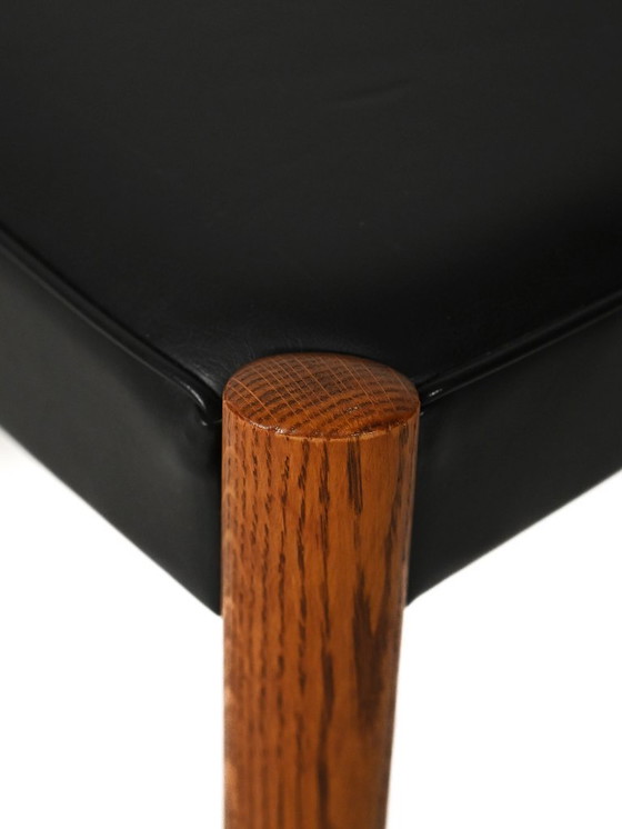 Image 1 of Scandinavian Teak Stool with Leather
