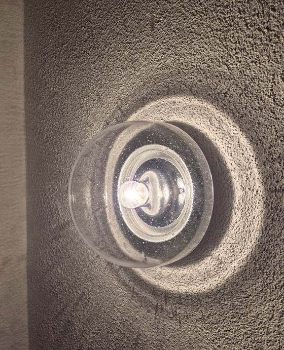 Image 1 of Glashütte Limburg 2921 Bubble-Glass Wall Lamp, E27, Ø 29 cm, Halo Effect Vintage.